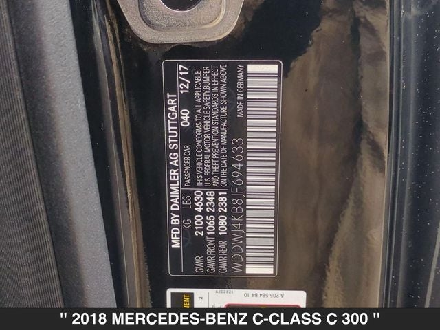 2018 Mercedes-Benz C-Class C 300 4MATIC®