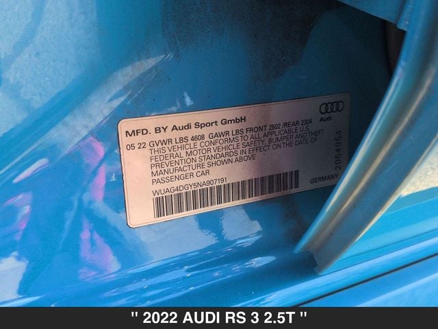 2022 Audi RS 3 2.5T quattro Tech PKG